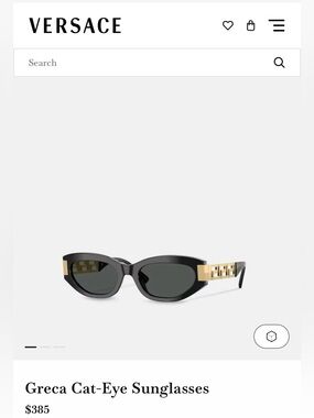 Versace Black Cat-Eye Sunglasses with Gold Trim